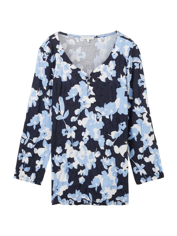 TOM TAILOR TOM TAILOR Блуза  нейви синьо / светлосиньо / бяло