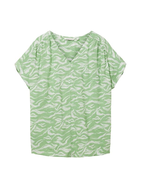 TOM TAILOR TOM TAILOR Блуза  пастелно зелено / бяло