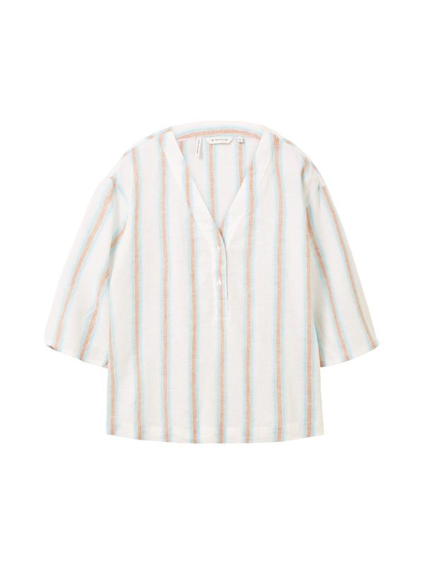 TOM TAILOR TOM TAILOR Блуза  пясъчен / тюркоазен / мръсно бяло