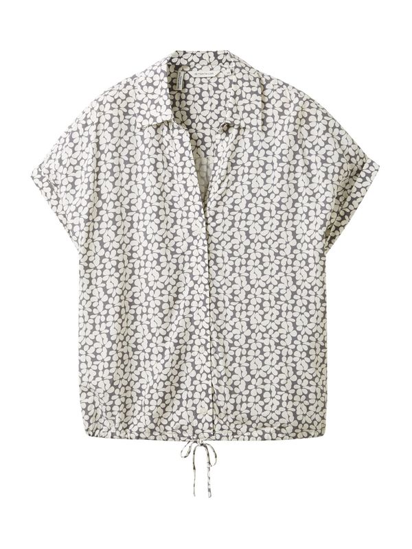 TOM TAILOR TOM TAILOR Блуза  сиво / бяло