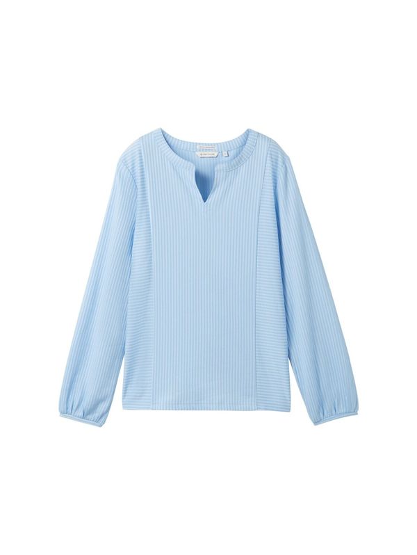 TOM TAILOR TOM TAILOR Блуза  светлосиньо / мръсно бяло