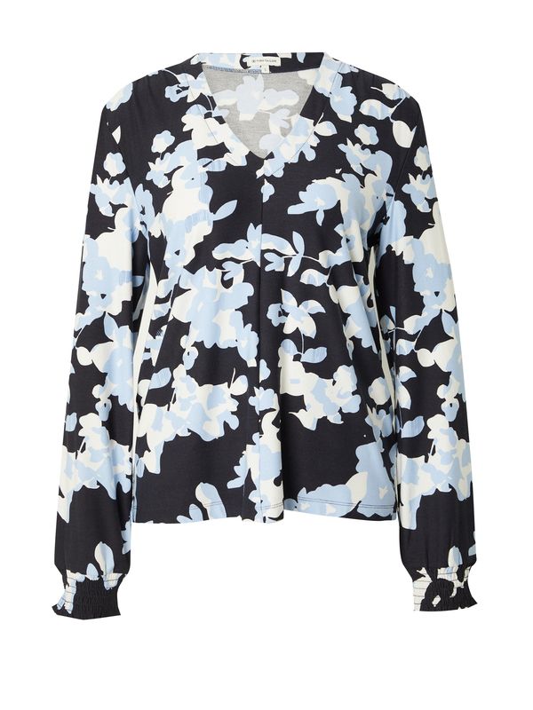 TOM TAILOR TOM TAILOR Блуза  светлосиньо / тъмносиньо / бяло