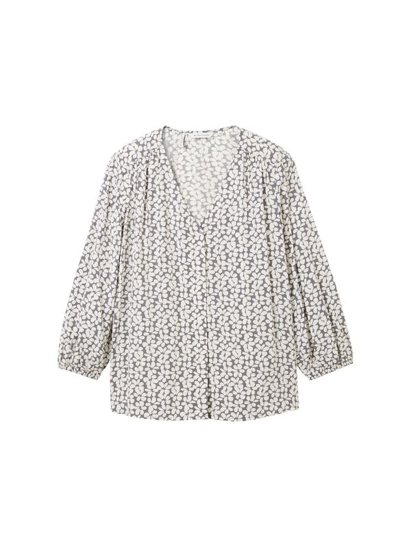 TOM TAILOR TOM TAILOR Блуза  тъмносиво / бяло