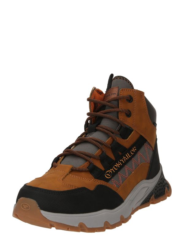 TOM TAILOR TOM TAILOR Боти  коняк / сиво / черно