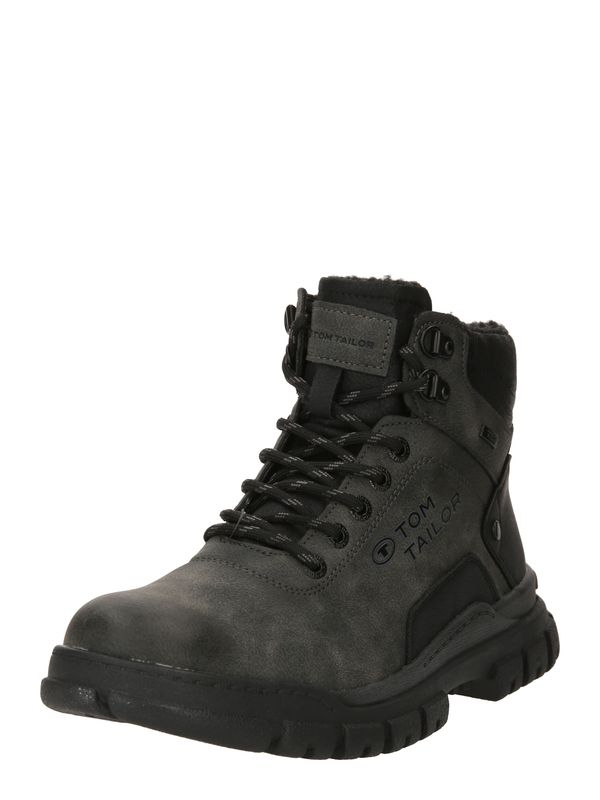 TOM TAILOR TOM TAILOR Боти с връзки  опушено синьо / черно