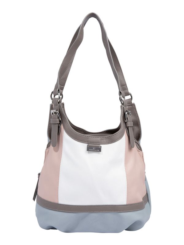 TOM TAILOR TOM TAILOR Чанта за през рамо 'Juna'  опушено синьо / таупе сиво / пепел от рози / бяло