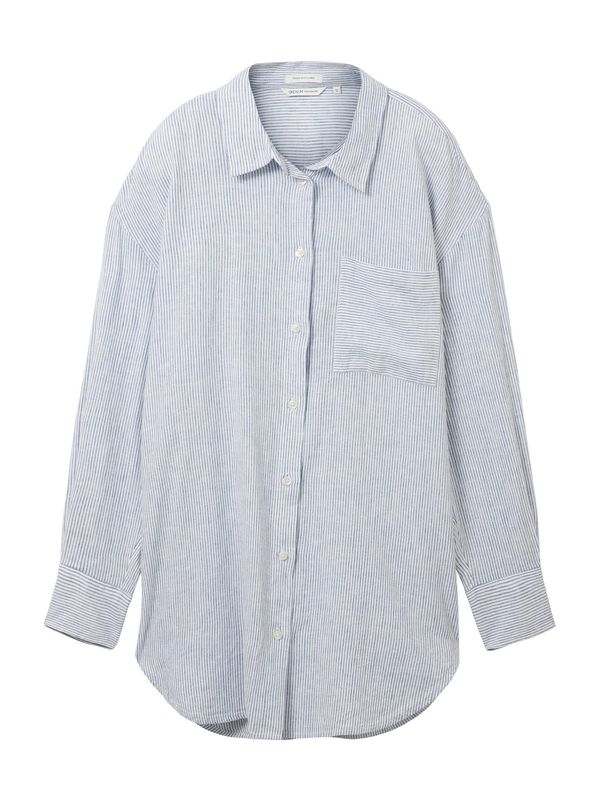 TOM TAILOR DENIM TOM TAILOR DENIM Блуза  гълъбово синьо / мръсно бяло