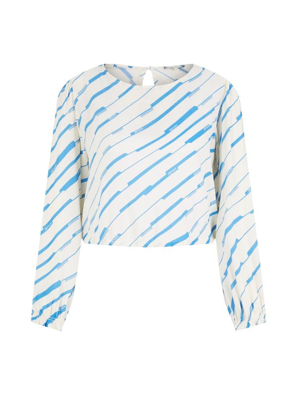 TOM TAILOR DENIM TOM TAILOR DENIM Блуза  кремаво / лазурно синьо