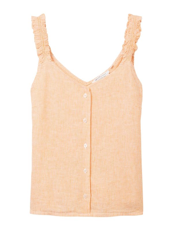 TOM TAILOR DENIM TOM TAILOR DENIM Блуза  светлооранжево / бяло