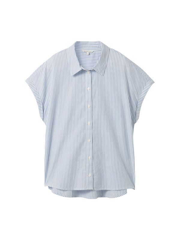 TOM TAILOR DENIM TOM TAILOR DENIM Блуза  светлосиньо / бяло