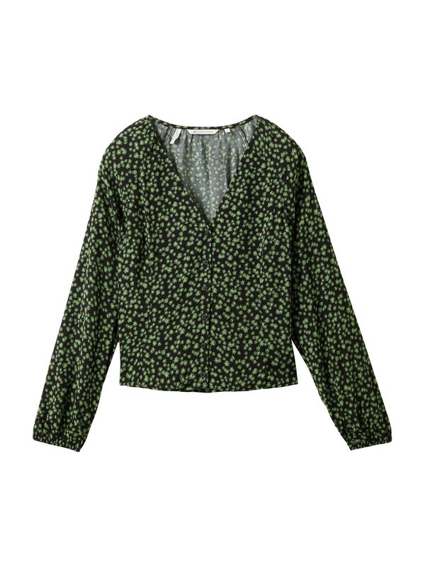 TOM TAILOR DENIM TOM TAILOR DENIM Блуза  зелено / черно