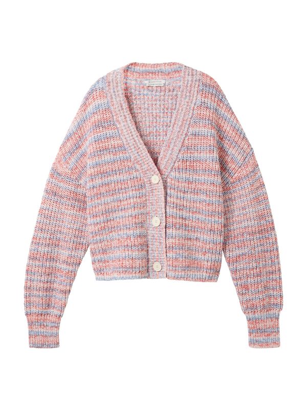 TOM TAILOR DENIM TOM TAILOR DENIM Плетена жилетка  светлосиньо / пепел от рози / светлочервено / бяло