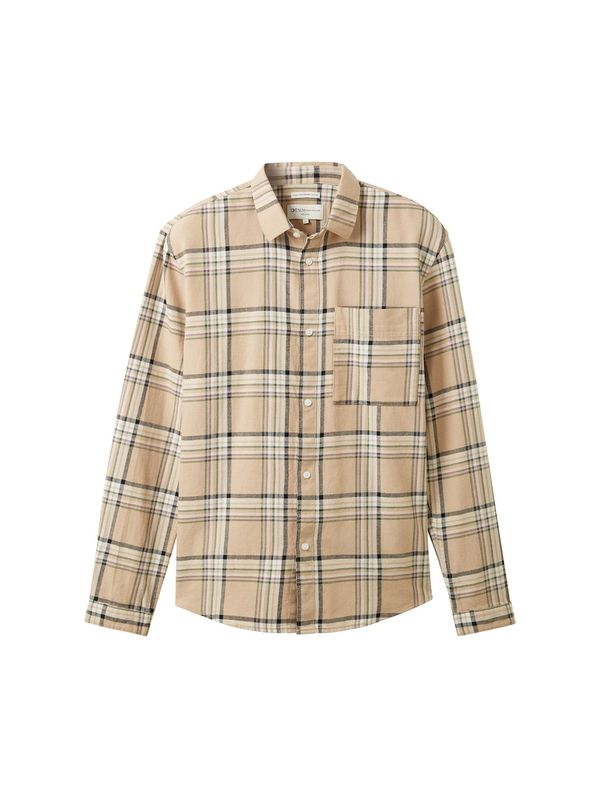 TOM TAILOR DENIM TOM TAILOR DENIM Риза  бежово / екрю / кафяво