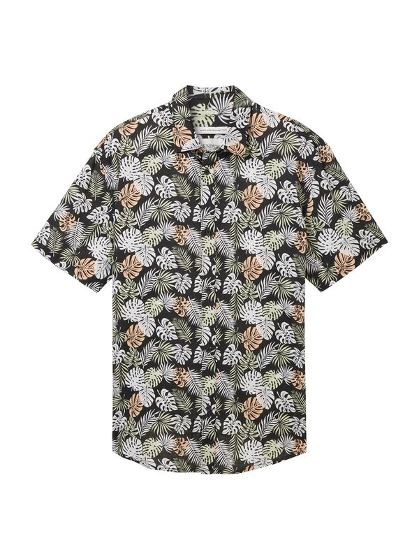 TOM TAILOR DENIM TOM TAILOR DENIM Риза  пастелно зелено / пастелно оранжево / черно / бяло