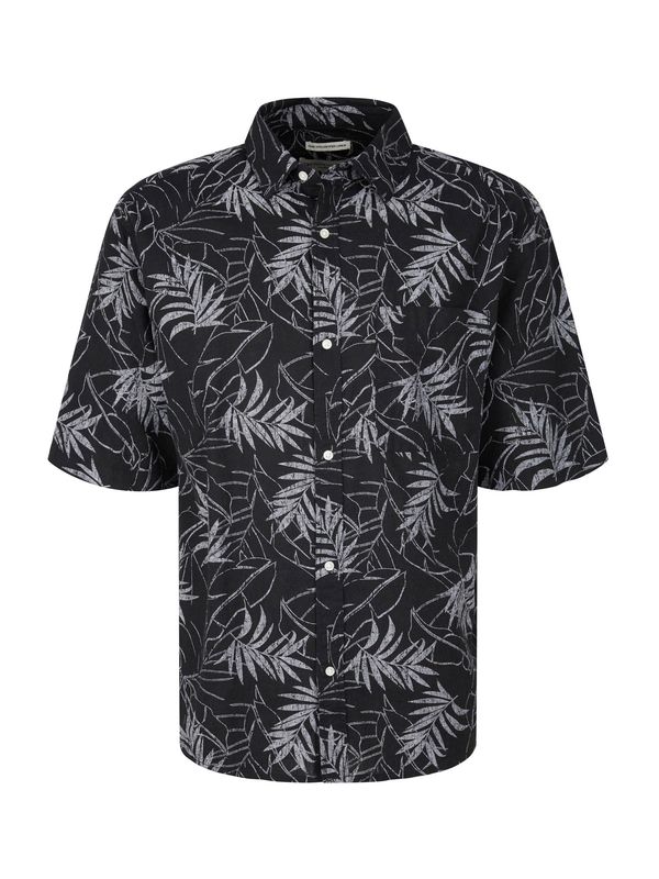 TOM TAILOR DENIM TOM TAILOR DENIM Риза  светлосиво / черно