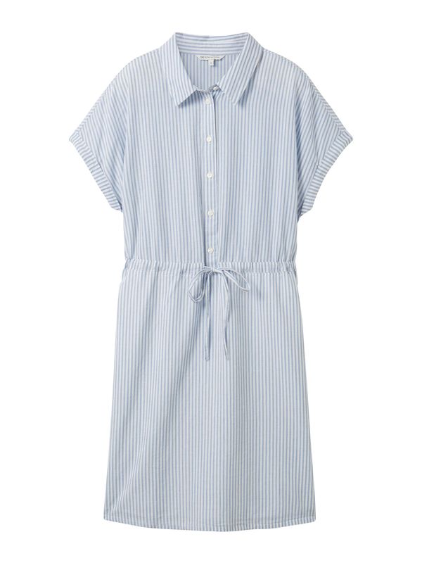 TOM TAILOR DENIM TOM TAILOR DENIM Рокля тип риза  синьо / бяло