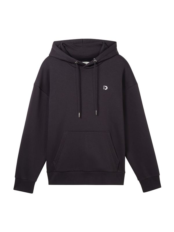 TOM TAILOR DENIM TOM TAILOR DENIM Суичър  антрацитно черно / бяло