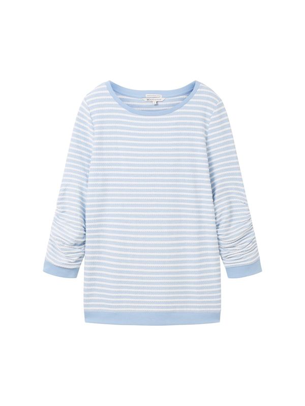 TOM TAILOR DENIM TOM TAILOR DENIM Суичър  небесносиньо / бяло