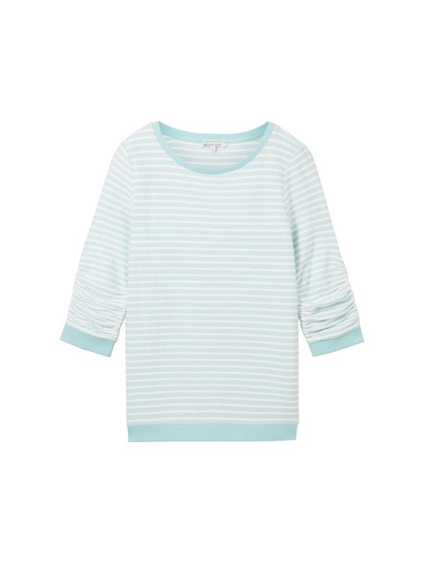 TOM TAILOR DENIM TOM TAILOR DENIM Суичър  светлосиньо / бяло