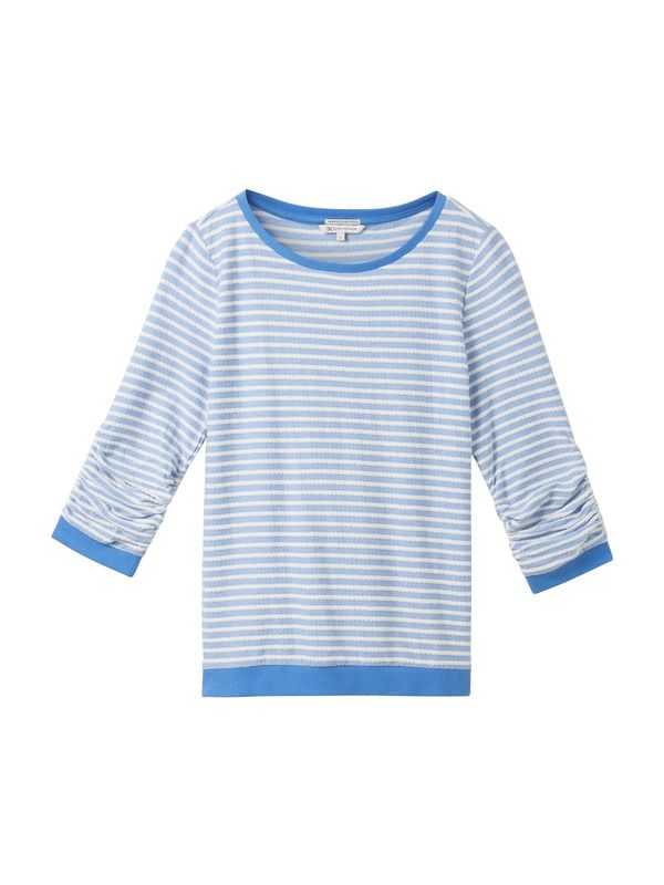 TOM TAILOR DENIM TOM TAILOR DENIM Суичър  светлосиньо / бяло