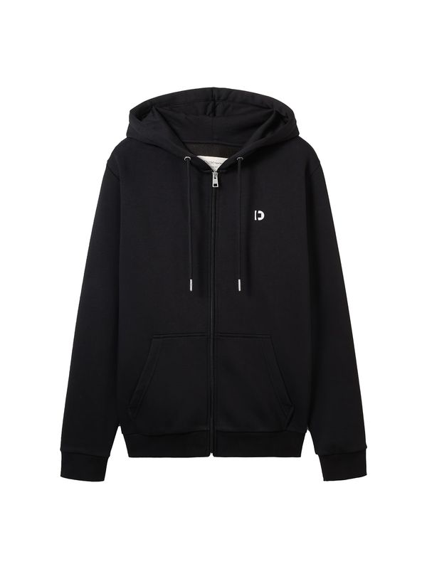 TOM TAILOR DENIM TOM TAILOR DENIM Суичъри с качулка  черно / бяло