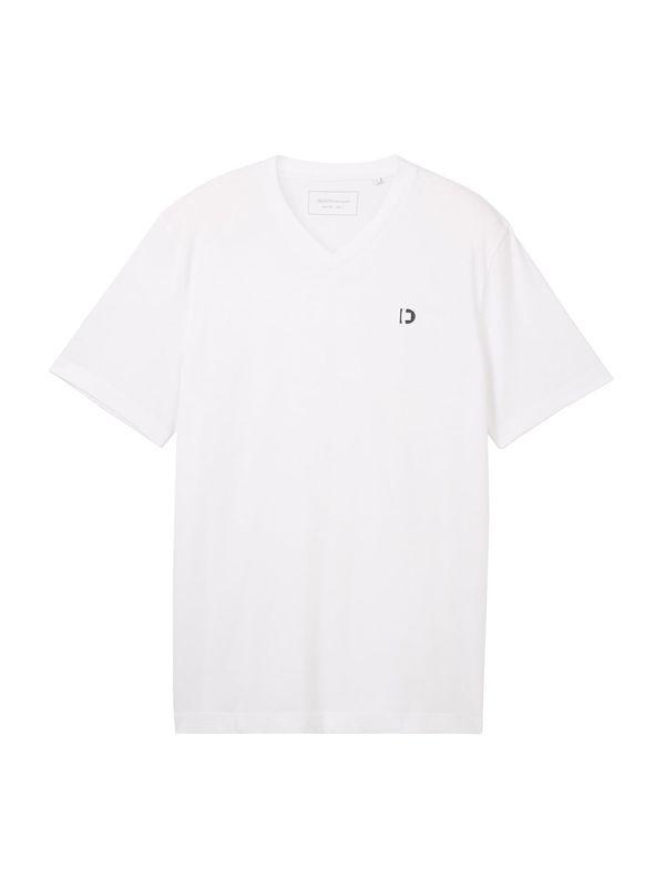 TOM TAILOR DENIM TOM TAILOR DENIM Тениска  антрацитно черно / бяло