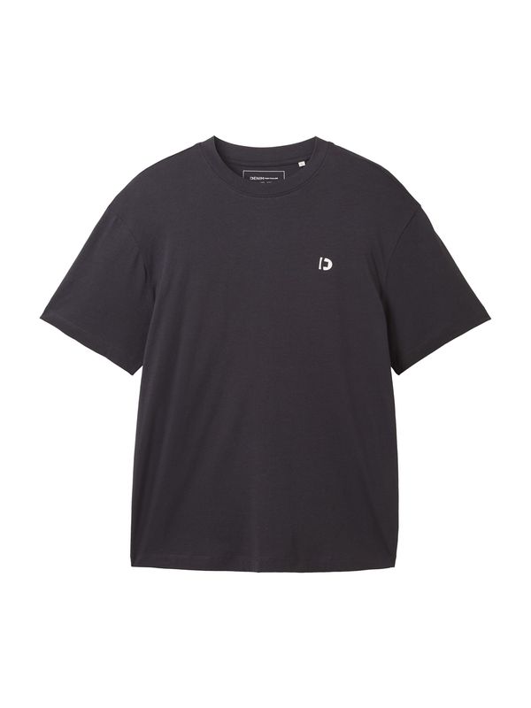 TOM TAILOR DENIM TOM TAILOR DENIM Тениска  антрацитно черно / бяло