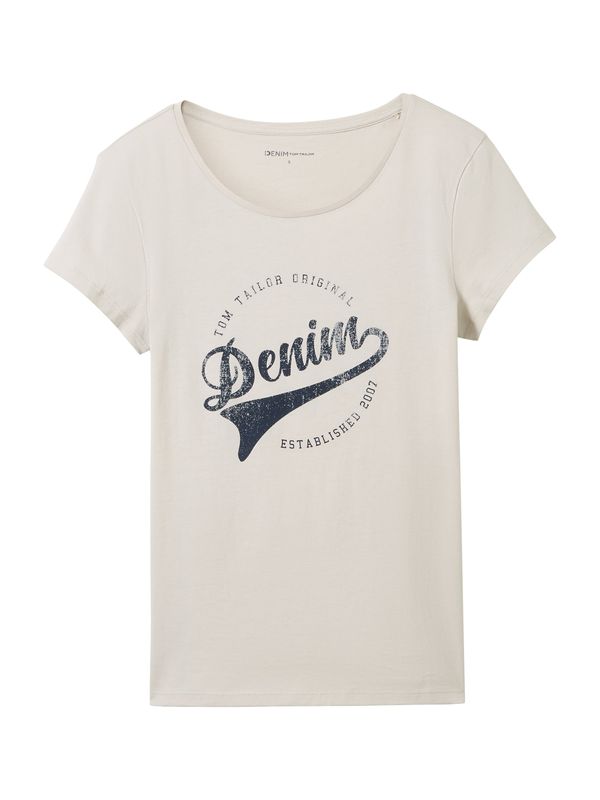 TOM TAILOR DENIM TOM TAILOR DENIM Тениска  бежово / черно