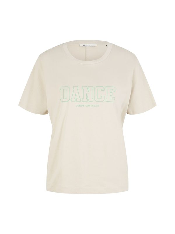 TOM TAILOR DENIM TOM TAILOR DENIM Тениска  бежово / зелено