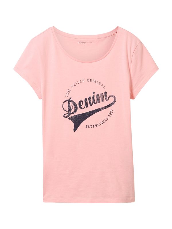 TOM TAILOR DENIM TOM TAILOR DENIM Тениска  бледорозово / черно