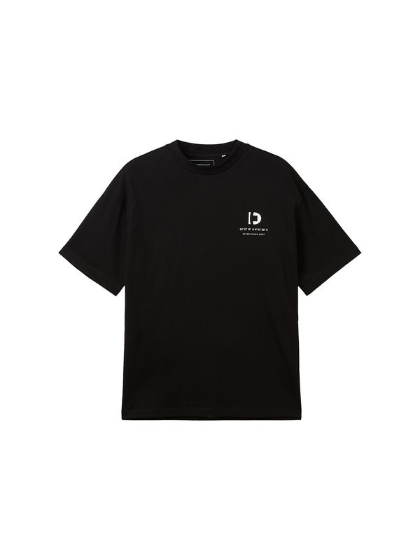 TOM TAILOR DENIM TOM TAILOR DENIM Тениска  черно / бяло