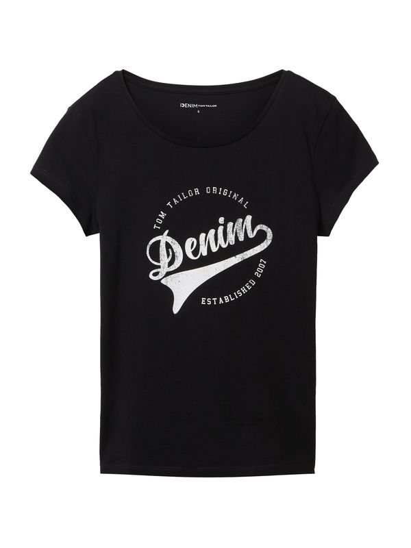 TOM TAILOR DENIM TOM TAILOR DENIM Тениска  черно / бяло