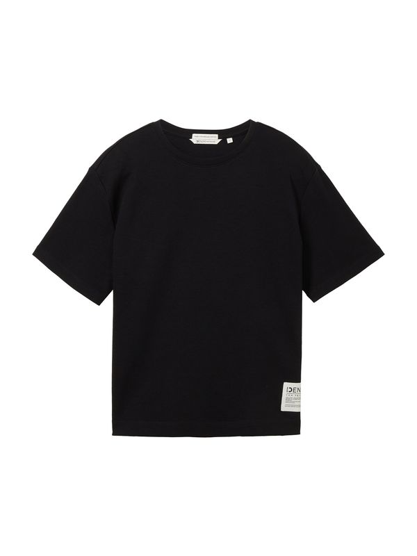 TOM TAILOR DENIM TOM TAILOR DENIM Тениска  черно / мръсно бяло