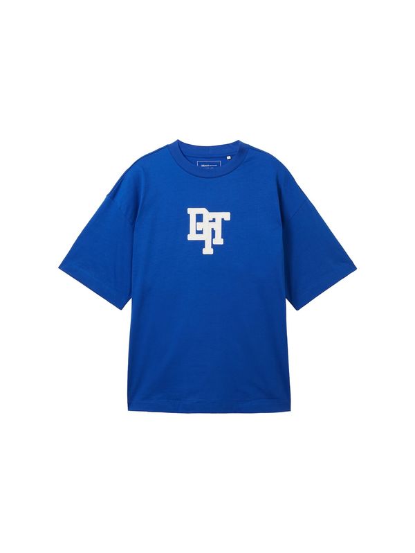 TOM TAILOR DENIM TOM TAILOR DENIM Тениска  кралско синьо / бяло