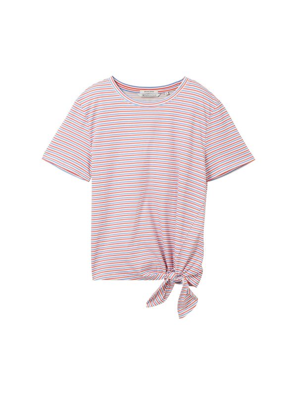 TOM TAILOR DENIM TOM TAILOR DENIM Тениска  кралско синьо / светлочервено / бяло