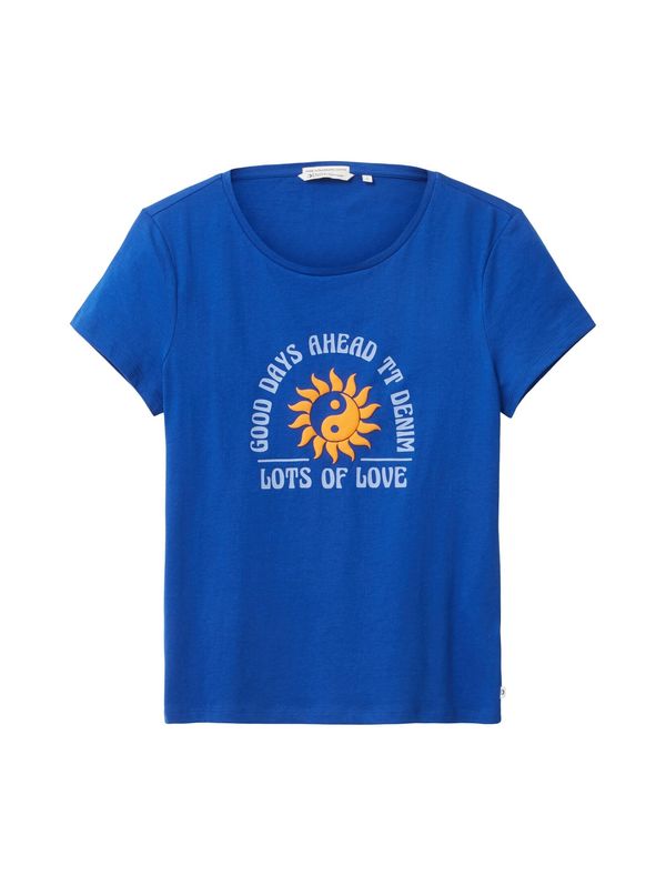 TOM TAILOR DENIM TOM TAILOR DENIM Тениска  кралско синьо / светлосиньо / оранжево