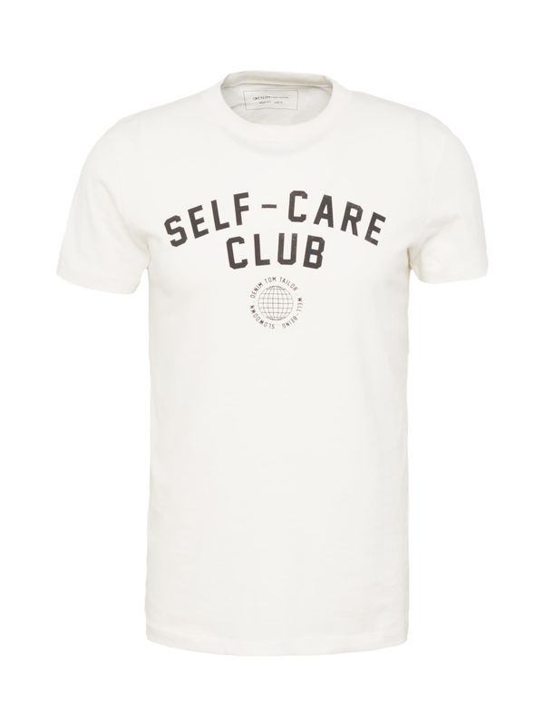 TOM TAILOR DENIM TOM TAILOR DENIM Тениска  кремаво / черно