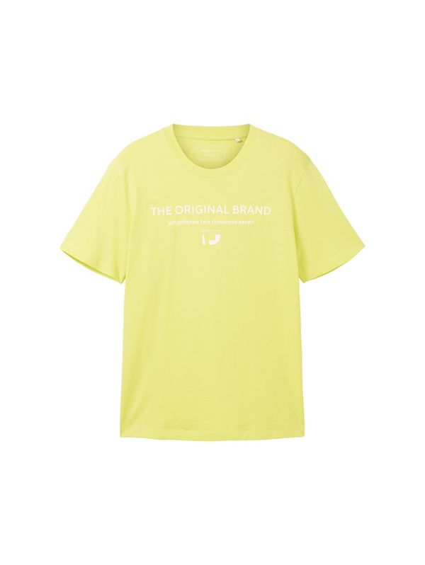 TOM TAILOR DENIM TOM TAILOR DENIM Тениска  лимоненожълто / бяло