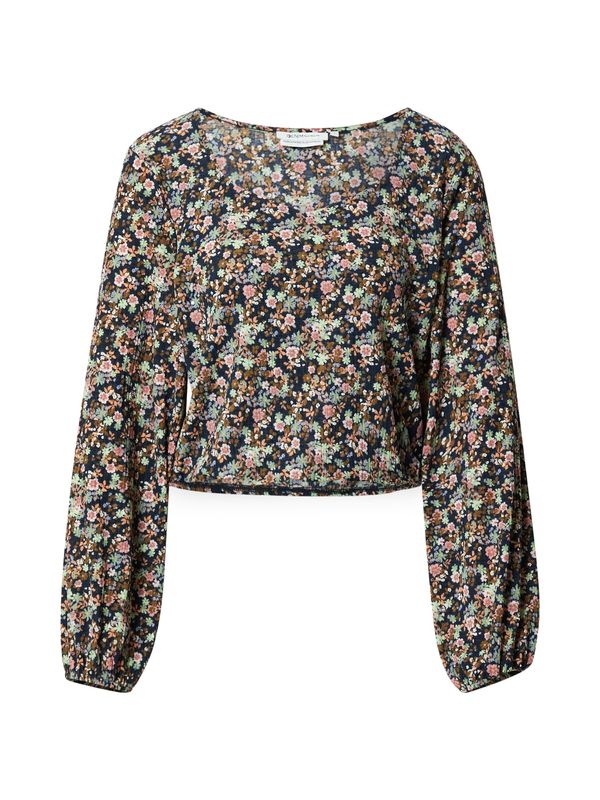 TOM TAILOR DENIM TOM TAILOR DENIM Тениска  нейви синьо / кафяво / мента / светлооранжево / бледорозово