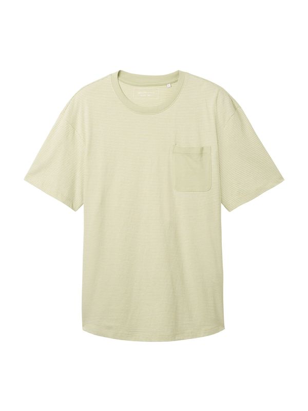 TOM TAILOR DENIM TOM TAILOR DENIM Тениска  пастелно зелено / бяло