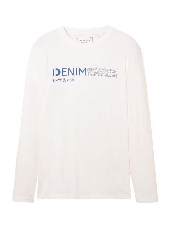 TOM TAILOR DENIM TOM TAILOR DENIM Тениска  синьо / бяло