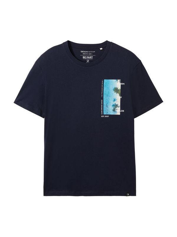 TOM TAILOR DENIM TOM TAILOR DENIM Тениска  синьо / нейви синьо / бяло