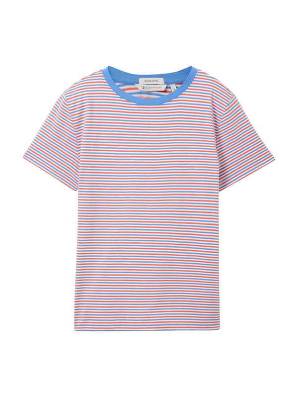 TOM TAILOR DENIM TOM TAILOR DENIM Тениска  синьо / оранжево / бяло