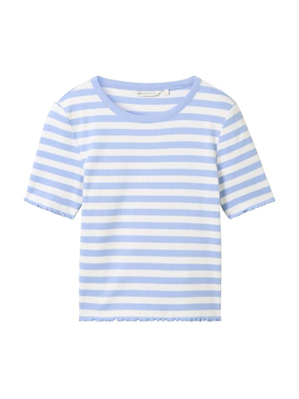 TOM TAILOR DENIM TOM TAILOR DENIM Тениска  светлосиньо / бяло