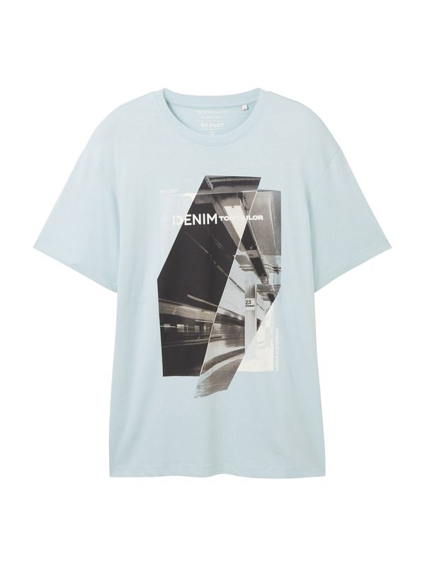 TOM TAILOR DENIM TOM TAILOR DENIM Тениска  светлосиньо / черно / бяло