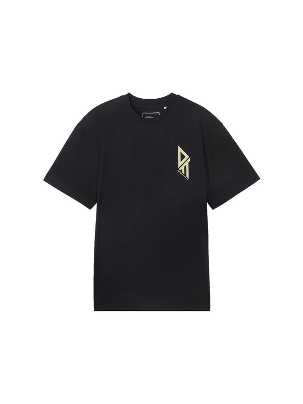 TOM TAILOR DENIM TOM TAILOR DENIM Тениска  светложълто / черно