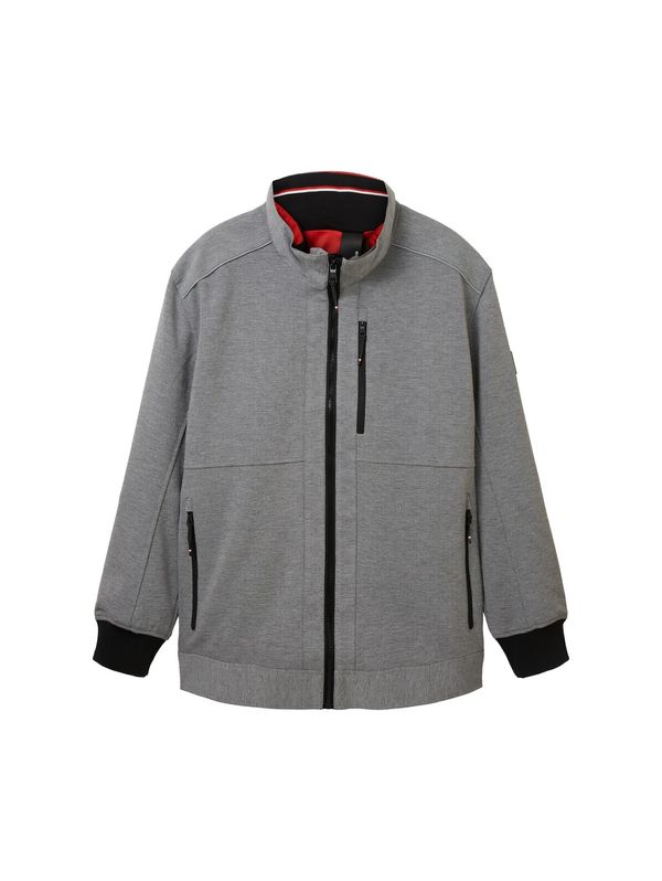 TOM TAILOR Men + TOM TAILOR Men + Преходно яке  сиво / черно