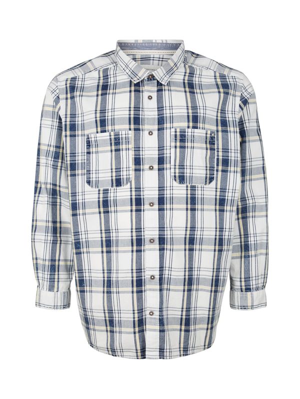 TOM TAILOR Men + TOM TAILOR Men + Риза  бежово / нейви синьо / бяло