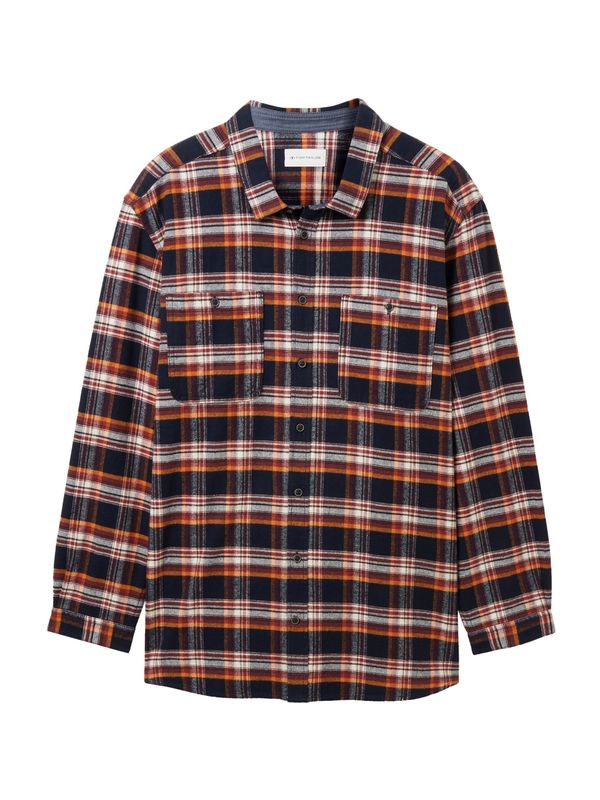 TOM TAILOR Men + TOM TAILOR Men + Риза  синьо / къри / винено червено / бяло