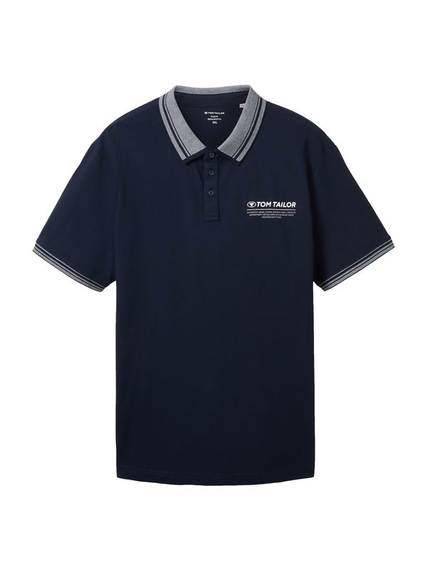 TOM TAILOR Men + TOM TAILOR Men + Тениска  нейви синьо / сиво / бяло